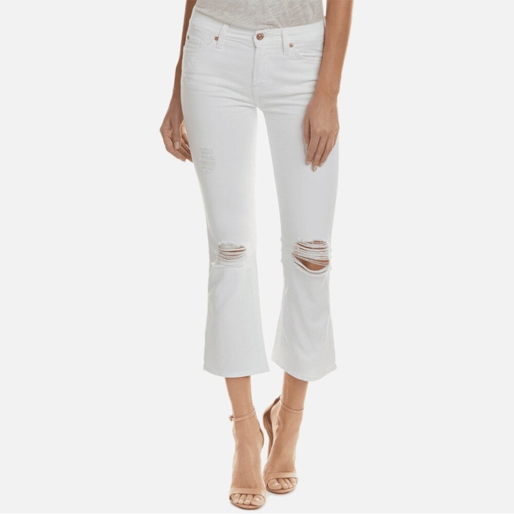7 For All Mankind Cropped Boot Destroy Jeans
